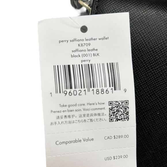 Kate Spade Perry Saffiano Leather Crossbody Bag Wallet Black NWT K8709 Reg $239 - Picture 7 of 7